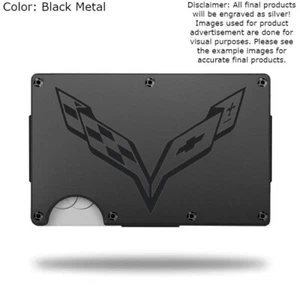 Custom "CHEVROLET CORVETTE" Motors Laser Engraved Wallet - Pick A Wallet Color - Picture 1 of 9