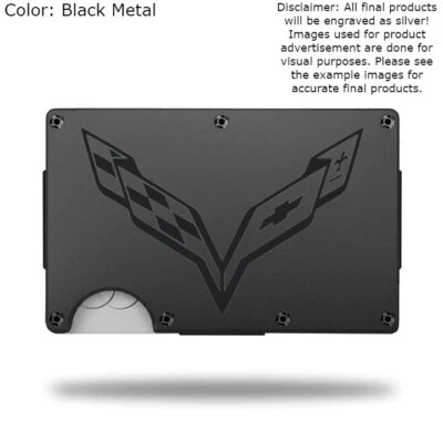 Custom "CHEVROLET CORVETTE" Motors Laser Engraved Wallet - Pick A Wallet Color - Image 1 of 4