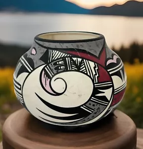 Excellent Older Hopi Polychrome Bowl Signed Native American Pottery Vase 5” - Picture 1 of 16