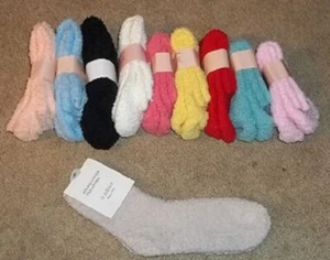 NWT 1 Pair Fluffy Fuzzy Socks  10 Solid Colors U Choose  New - Picture 1 of 12