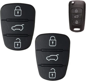 2 Pack Rubber Button Remote Key Fob Case for Car Hyundai I10 I20 I30 Flip Key Sh - Picture 1 of 4