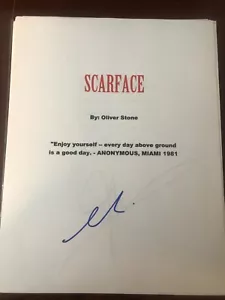 AL PACINO SIGNED "SCARFACE" MOVIE SCRIPT COVER - Picture 1 of 1