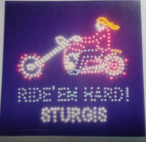 Ride"EM Hard Sturgis Neon Led Sign,Business Sign,Store Sign,Window Sign - Picture 1 of 1