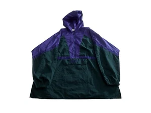 Chaqueta cortavientos Reebok vintage años 90 con capucha púrpura verde bosque talla M 25x30 - Imagen 1 de 7