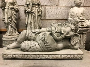 Ganesh cabeza de elefante Jardín de Dios adorno estatua de hormigón escultura El Mudra - Imagen 1 de 6