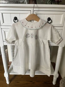 Abito ricamato cucito a mano bianco vintage charm look antico -4t bambino - Foto 1 di 9