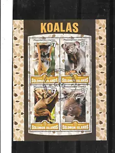 SOLOMON ISLANDS 2016 KOALA BEARS BEAUTIFUL SOUVENIR SHEET CTO USED STAMPS - Picture 1 of 1