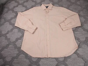 Vintage Polo Ralph Lauren Shirt Mens 17.5 34/35 Orange Regent Custom Fit Plaid - Picture 1 of 9