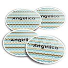 4x 10cm Vinyl Stickers Name Angelica Letter Lettering