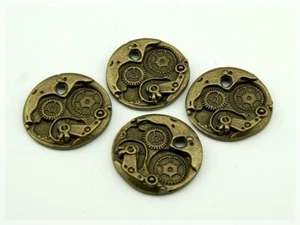 4 Uhrwerk Anhänger in antik Bronze, steampunk - Bild 1 von 1