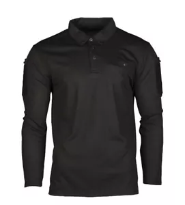 Polo Tactical Quick Dry manica 1/1 nera, campeggio, outdoor, militare -NUOVA- - Foto 1 di 1