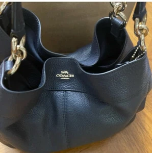 Coach Shoulder Bag dark navy blue Leather - Picture 1 of 7