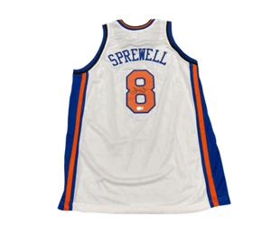 Latrell Sprewell Signed Auto New York Knicks Custom Jersey Beckett BAS COA - Picture 1 of 3