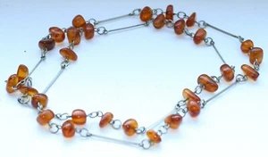 Collana vintage decorata con perle ambra del Baltico 19,1 grammi 波羅的海琥珀 - Foto 1 di 4