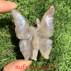 2"Natural moonstone quartz butterfly fairy hand carved crystal reiki Healing 1pc