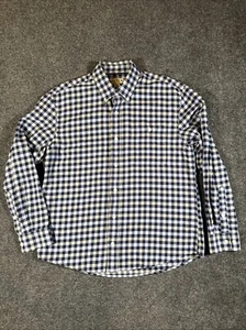 Orvis Mens Shirt Button Down Blue Plaid Long Sleeve Size Medium 100% Cotton - Picture 1 of 8