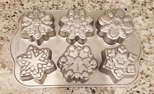 NORDIC WARE Snowflake 3 Cup Cast Aluminum 6 Cakelet Nonstick Pan Christmas 