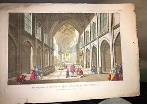 PARIS. INTÉRIEUR ÉGLISE PAROISSIALE DE S. MERI (VUE D'OPTIQUE FIN XVIIIéme). - Imagen 1 de 5