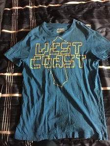 Old Navy Men’s West Coast CA Light Blue/Yellow Long Sleeve Tee Men Size Small - Picture 1 of 3