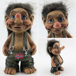 Ugly Troll Dungarees Norwegian Norway Flag Figure Ornament Nord Suvenir Doll - Picture 1 of 9