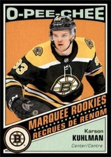 2019-20 UD OPC O-Pee-Chee Retro Black Border Marquee RC 522 Karson Kuhlman /100