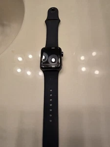 Apple Watch 3 Black With Leather Band As Well - Picture 1 of 4