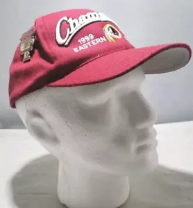 Vtg 90s Logo Athletic Washington Redskins '99 Div Champs SnapBack Hat/ Lapel Pin - Picture 1 of 8
