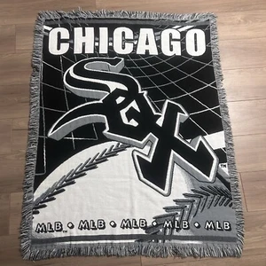 Chicago White Sox Tapestry MLB Baseball 44" x 56" Black White Gray Throw Blanket - Picture 1 of 10
