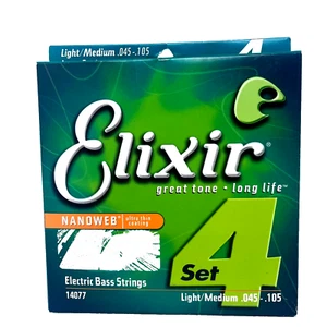 Elixir Nanoweb 4-String Bass, Nickel, Light-Medium 45-105 - Picture 1 of 2