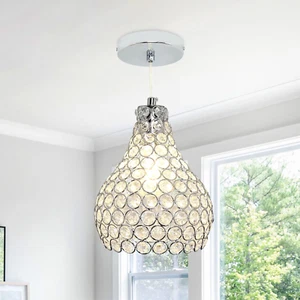 Crystal Chandelier Modern Adjustable Hanging Light Fixture Teardrop Pendant Ligh - Picture 1 of 11