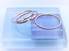 Set of 3 Copper Stacking Rings, 2mm Wide Hammered & Twisted Rings For Women N17