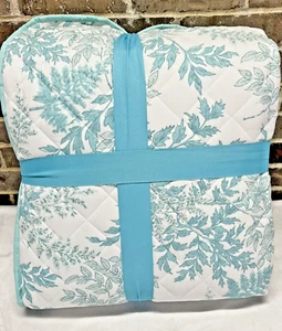 Martha Stewart AMELIA Quilt King Size Set Reversible (blue green teal) NEW - Picture 1 of 8