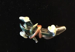 Vintage Kenneth Jay Lane High Heel Schuh grün emailliert Sterlingsilber Pin Brooc - Bild 1 von 5