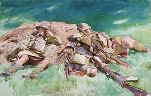 Reproducción artística de Highlanders descansando en frente pintura de John Singer Sargent - Imagen 1 de 3