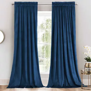 Heavily Shaded Velvet Curtains Rod Pocket Panels, Set of 2 - Picture 1 of 10