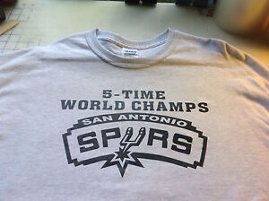 5-time San Antonio spurs world champs t shirt Black white grey pink silver