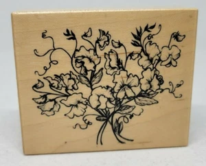PSX Sweet Pea bouquet timbro in legno gomma G-1751 viti botaniche floreali - Foto 1 di 8