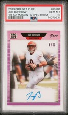 2023 LEAF PRO SET PURE JOE BURROW AUTO 6/20 PINK AUTOGRAPH BENGALS PSA 10 POP 1