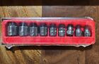 New Snap-on Tools 209RF 9pc 3/8" Dr SAE 12pt Chrome Low Profile Socket Set