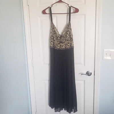 Vintage 70s St Michael Marks & Spencer Nightgown US 14 Black Babydoll Fairy - Image 1 of 4