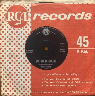 Nina Simone - Ain't Got No; I Got Life /Real Real 1968 RCA Soul Funk R&B Oz 45 - Bild 1 von 2