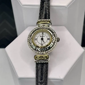 Brighton Cody Two-Tone Silver Gold Round Watch Reversible Band New Battery - Picture 1 of 7