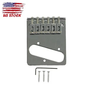 6 String Saddles Bridge Control Plate for Telecaster Tele TL Electric Guitar USA - Picture 1 of 4