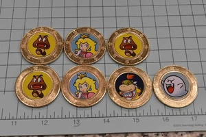 Super Mario Coins 7 Nintendo Frankford Candy Princess, Bowser Jr, Boo, Goomba - Bild 1 von 2