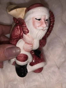 Babbo Natale vintage con borsa giocattolo cremoso in ceramica alto circa 4" - usato in ottime condizioni - Foto 1 di 6