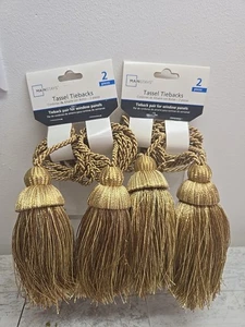 Mainstay Gardine oder Vorhang Quaste Raffbänder -- mehrere Goldtöne -- ein Paar - Bild 1 von 2