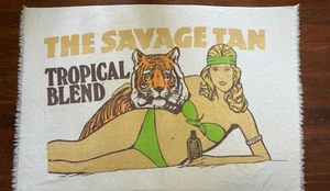 SELTEN - Vintage Savage hellbraun tropische Mischung Promo Tiger Strandtuch - 57 Zoll - Bild 1 von 11