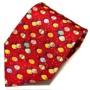 Alynn Tie School of Fish Cutesy Eye Catching Beach Summer Vacation Cool Unique - Picture 1 of 22