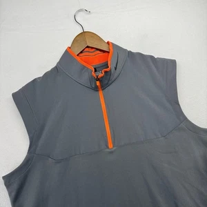 Nike Golf Vest Mens XL Gray Orange 1/2 Half Zip Pullover Wind Stopped Tour Tech - Picture 1 of 9