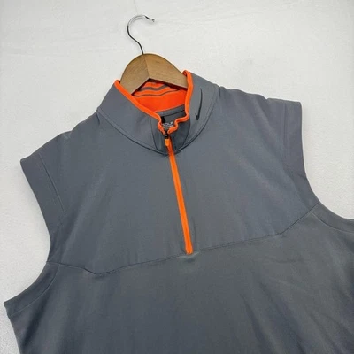 Nike Golf Vest Mens XL Gray Orange 1/2 Half Zip Pullover Wind Stopped Tour Tech - Image 1 of 4